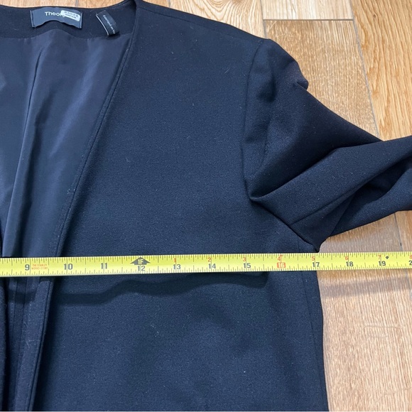 Theory Womens Open Front Long Black Blazer Size 6 - Picture 3 of 10